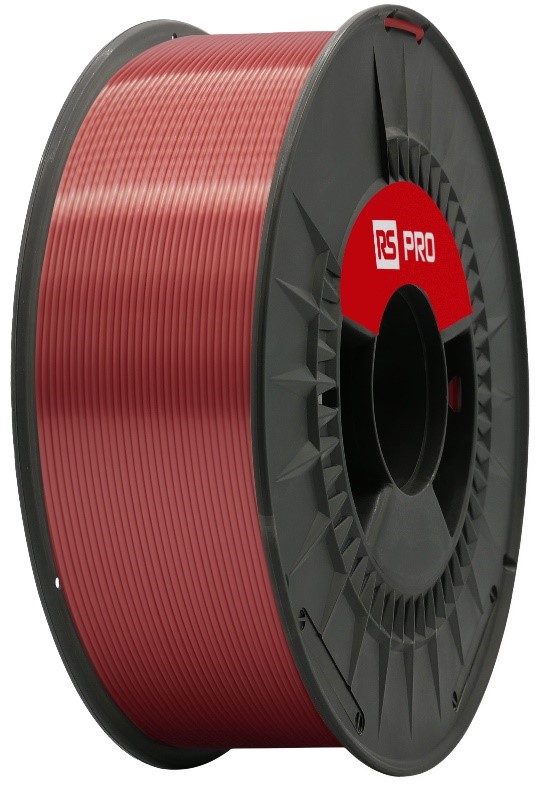 RS PRO 2.85 mm Scarlet PLA 3D Printer Filament, 1 kg
