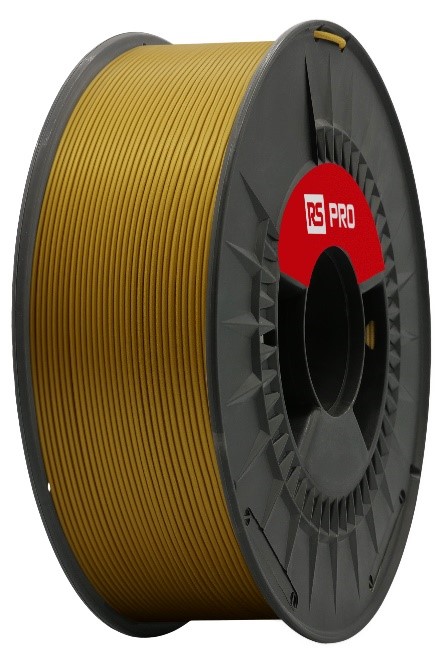 RS PRO 2.85 mm Gold PLA 3D Printer Filament, 1 kg