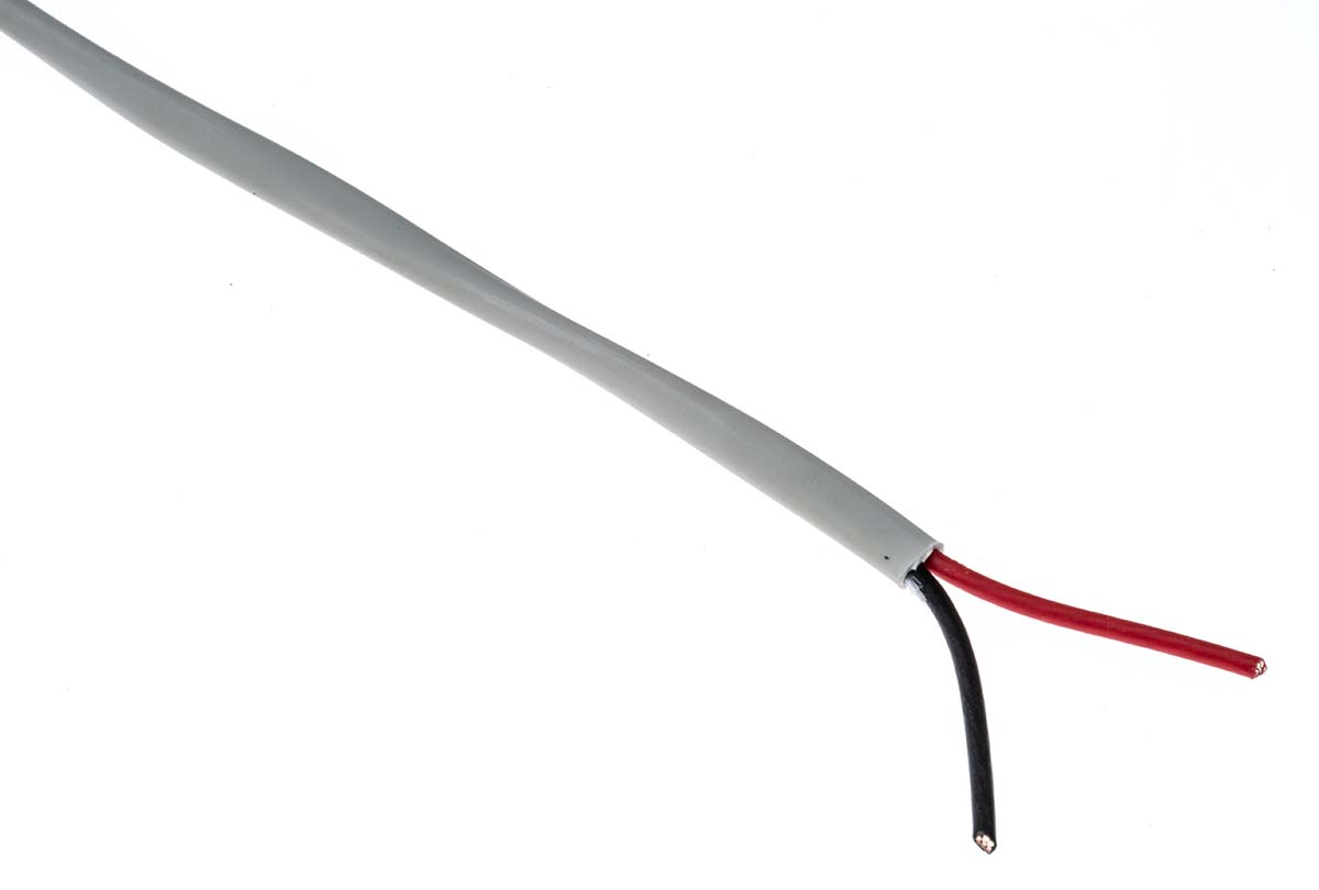 Belden 4300UE Control Cable, 2 Cores, 0.75mm² 18 AWG, Unscreened, 100 m, Grey Polypropylene Sheath