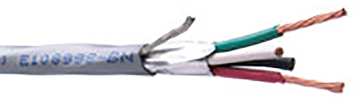Belden 4302FE Control Cable, 4 Cores, 0.82mm² 18 AWG, Screened, 100 m, Grey Polyethylene Sheath