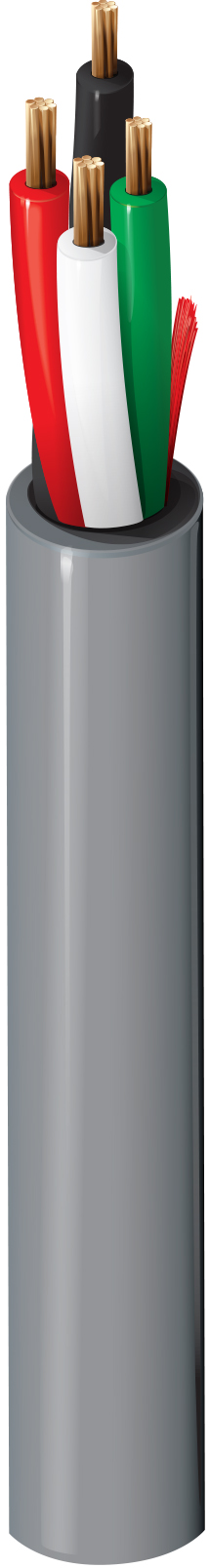 Belden 4302ULW Series 4 Core, 18 AWG CSA Unscreened, 6.4 mm OD, 500 m, Grey
