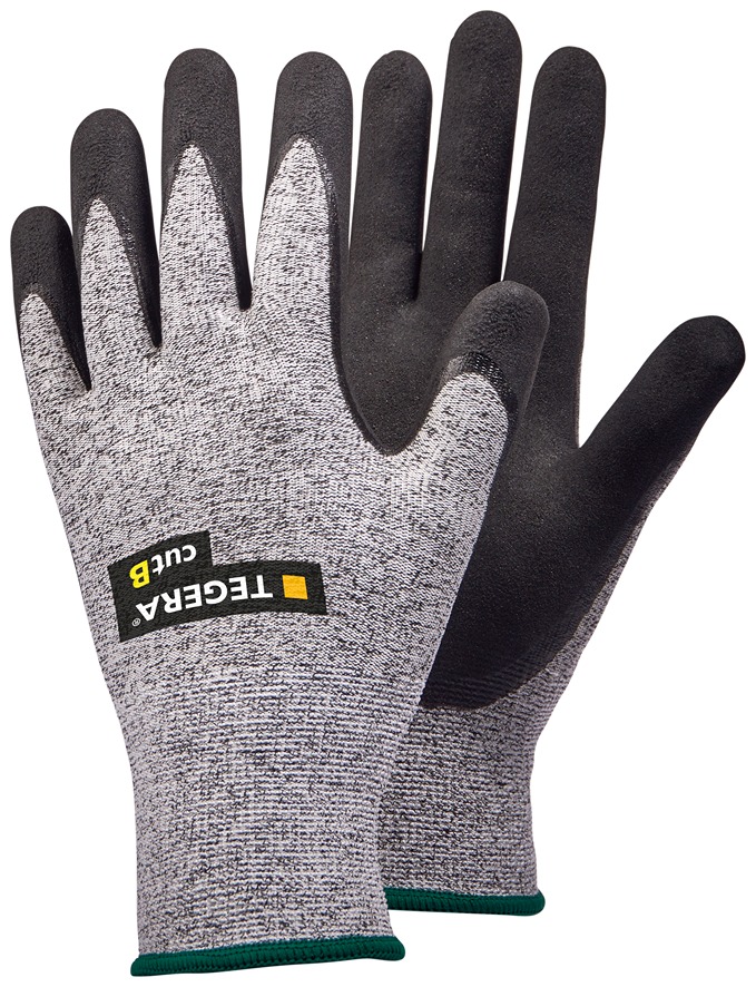 Tegera 431 Black, Grey HPPE, Nylon, Spandex Work Gloves, Size 10, Nitrile Coating