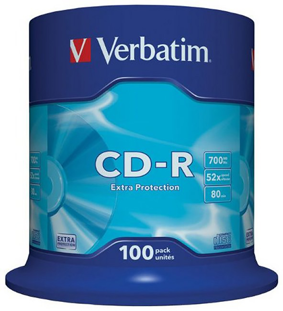 Verbatim CD-R, 100 Per Pack Pack, 700 MB 52X