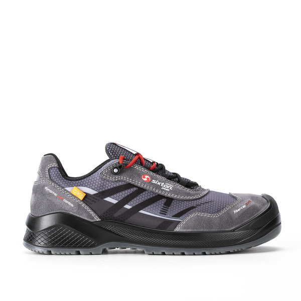 Sixton 43461 Unisex Black, Grey Fiberglas Safety Shoes, UK 7, EU 41