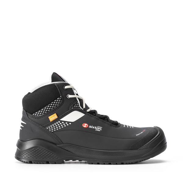 Sixton Forza Black, White Composite Toe Capped Unisex Ankle Boot 7, EU 41 IEC EN 61340 5 1:2016