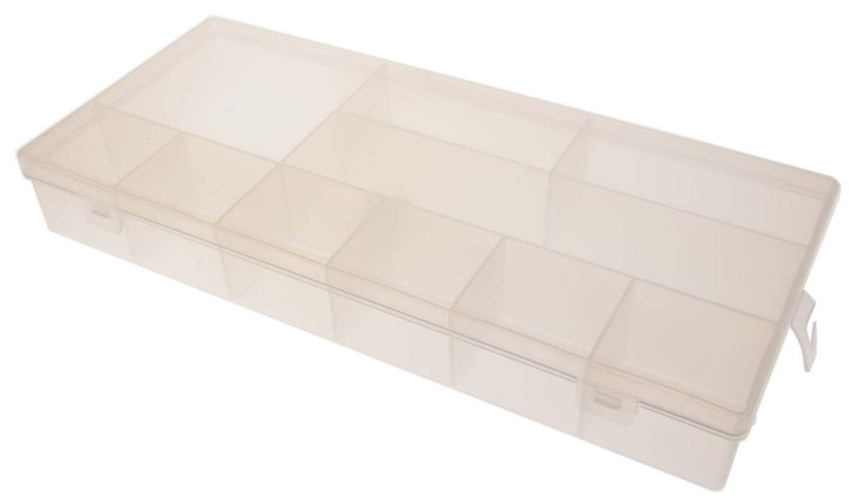 RS PRO 10 Cell Transparent Polypropylene Compartment Box, 50 mm x 338mm x 153 mm