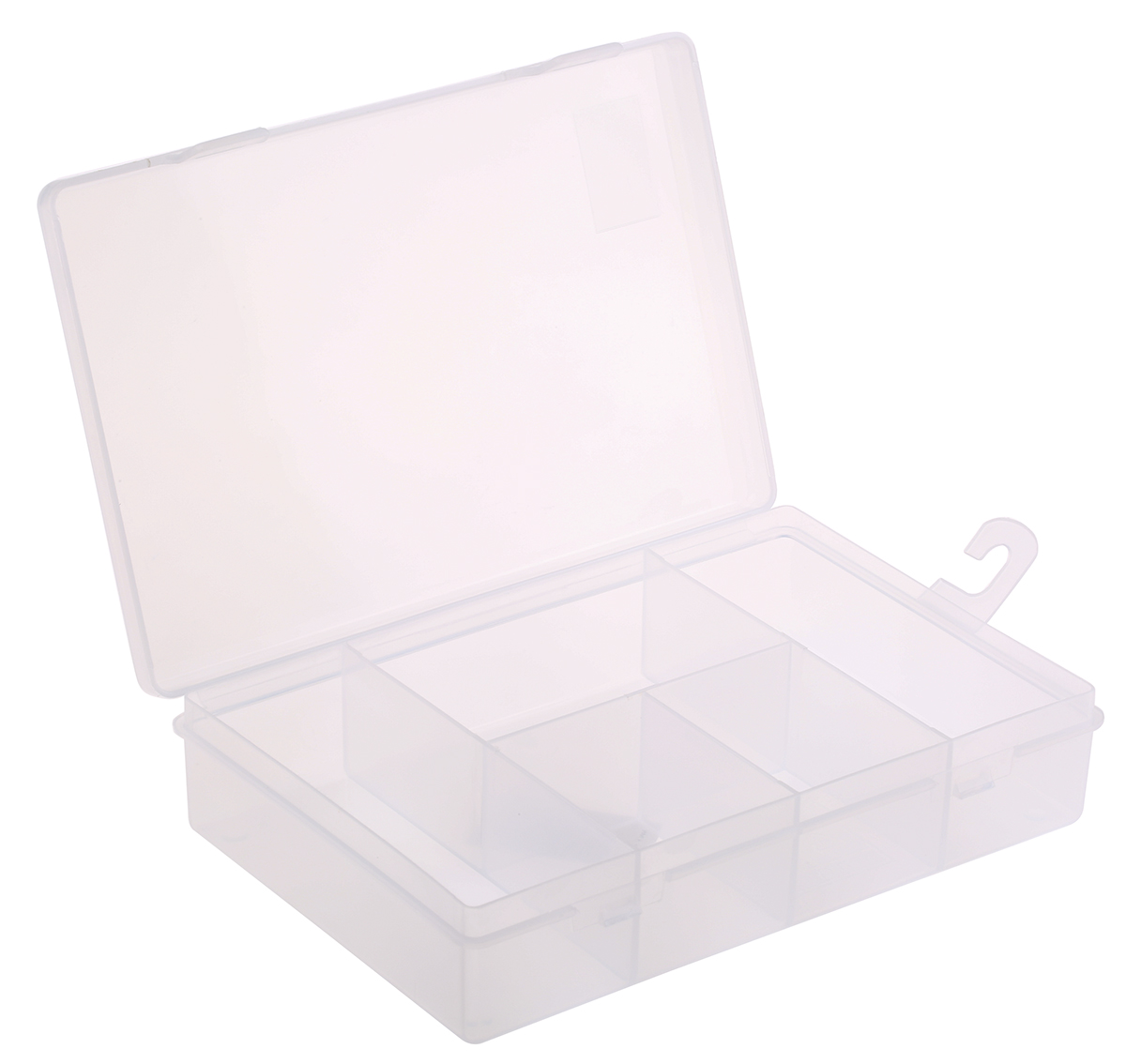 RS PRO 5 Cell Transparent Polypropylene Compartment Box, 40 mm x 181mm x 125 mm