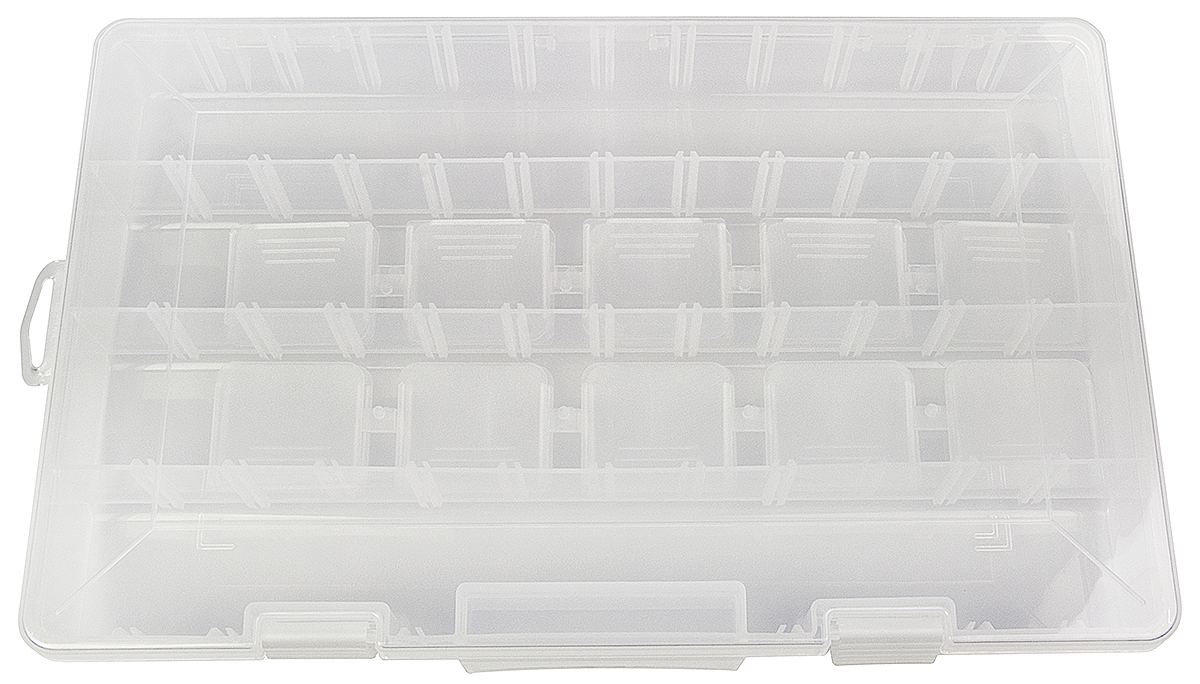 RS PRO 23 Cell Polypropylene Adjustable Compartments Compartment Box, 47.63 mm x 355.6mm x 228.6 mm