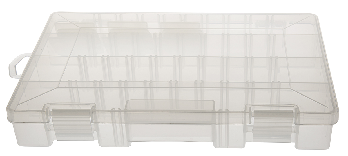 RS PRO 21 Cell Polypropylene Adjustable Compartments Compartment Box, 44.45 mm x 276.23mm x 184.14 mm