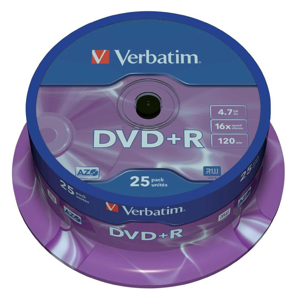Verbatim DVD+R, 25 Per Pack Pack, 4.7 GB 16X