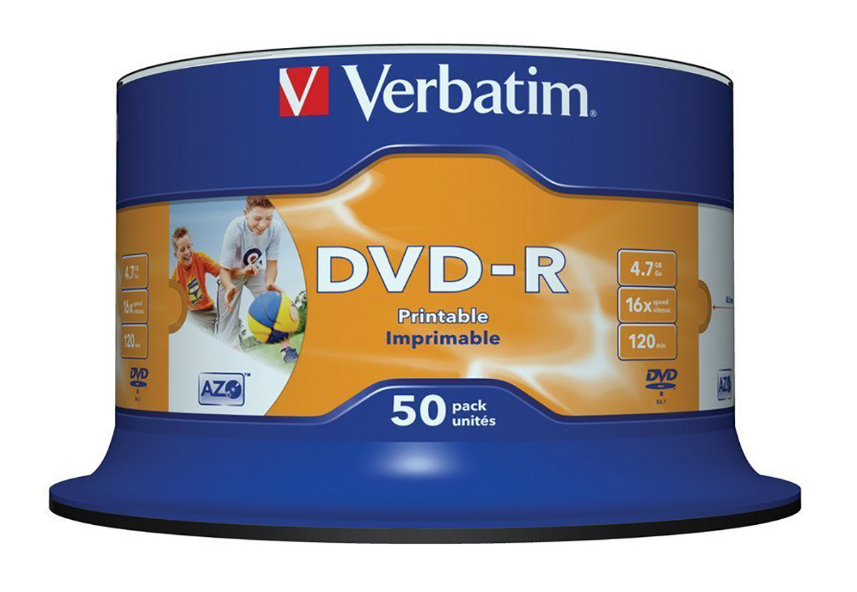 Verbatim DVD+R, 50 Per Pack Pack, 4.7 GB 16X