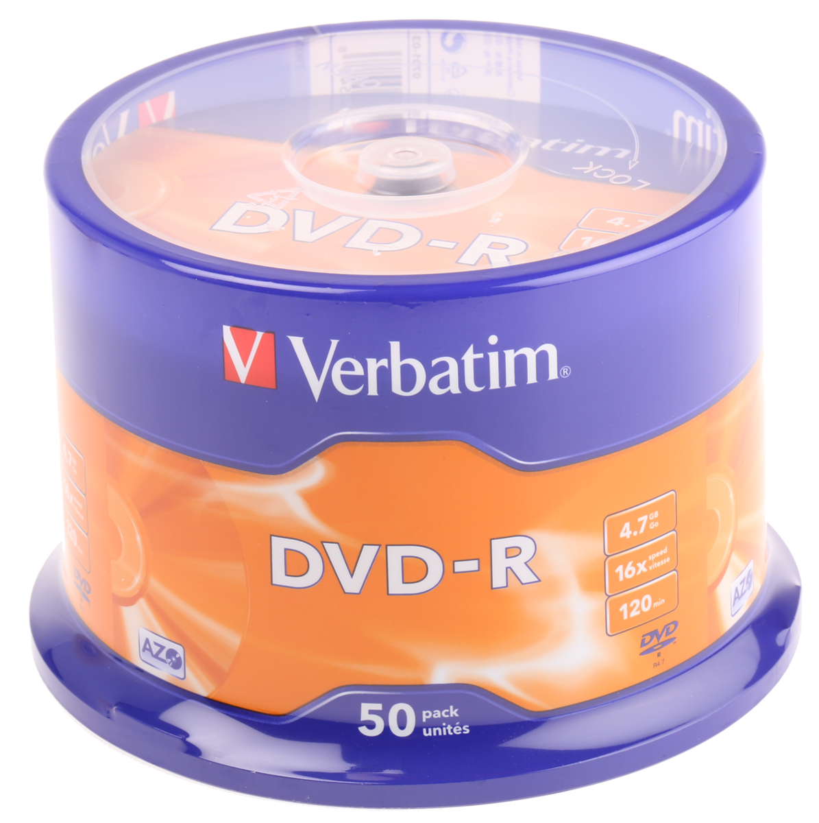 Verbatim DVD+R, 50 Per Pack Pack, 4.7 GB 16X