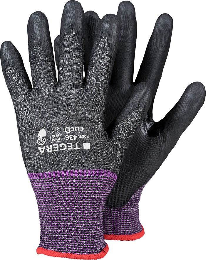 Tegera ASL16-30-10-81 Black Fibreglass Thread, High Performance Polyethylene, Polyester, Spandex Work Gloves, Size 6,