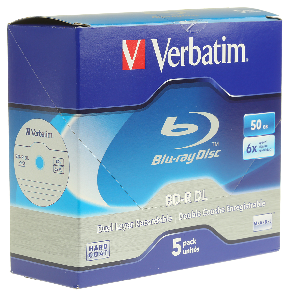 Verbatim, 5 Per Pack Pack BD-R, 50 GB 6X