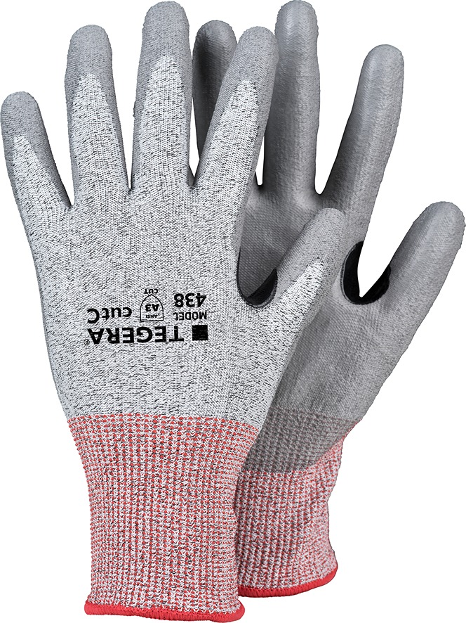 Tegera TEGERA Grey Elastane, HPPE, Nylon Work Gloves, Size 10, Polyurethane Coating