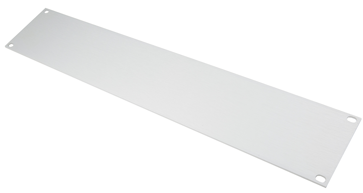 439-3205 RS PRO Unpainted Aluminium, 2 U 482.6 mm 88.1mm