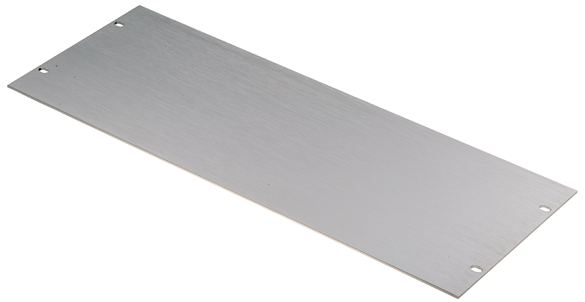 RS PRO Unpainted Aluminium, 4 U 482.6 mm 177mm