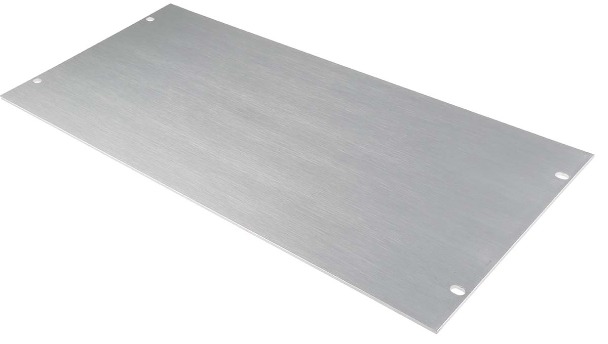 439-3233 RS PRO Unpainted Aluminium, 5 U 482.6 mm 221.5mm