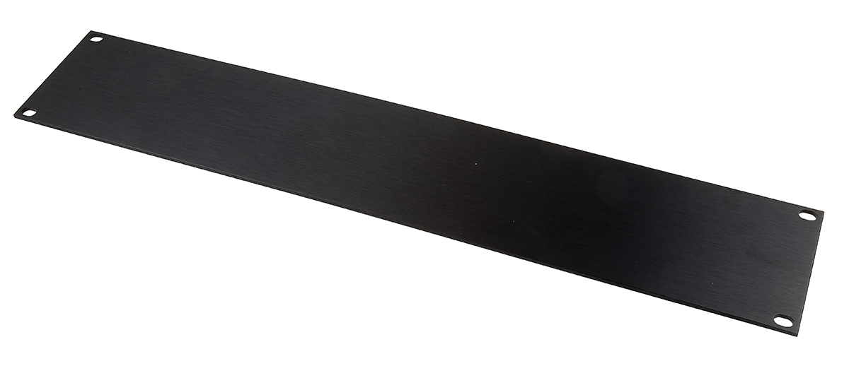 RS PRO Black Aluminium, 2 U, 21 HP 482.6 mm 88.1mm