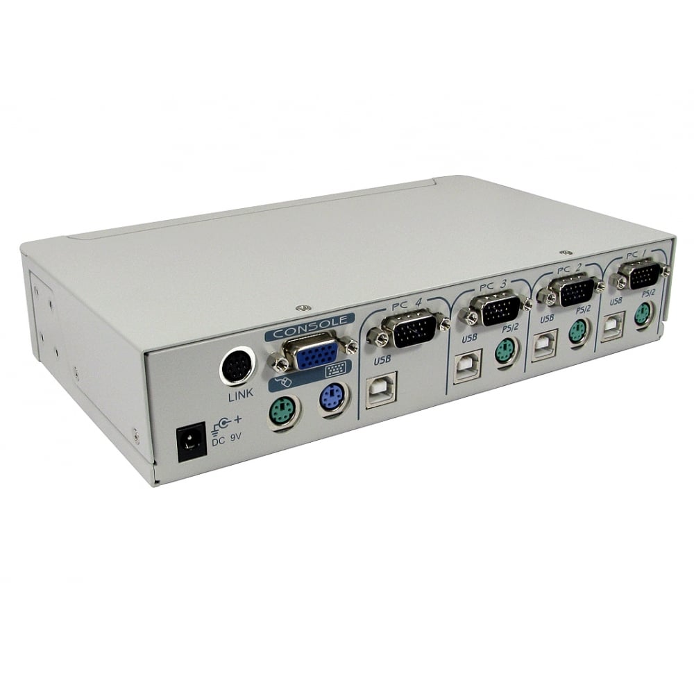 kvm-668 Rextron 4 Port Quad Monitor PS/2 SVGA KVM Switch