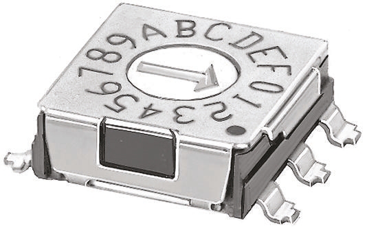 KNITTER-SWITCH 16 Way Surface Mount DIP Switch, Rotary Flush Actuator