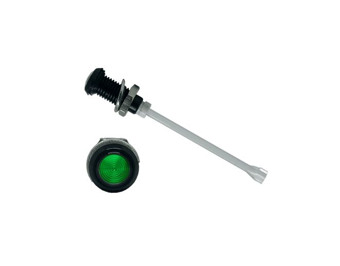 RHD-1390-F9PZG67PR Bivar, Panel Mount Vertical LED Light Pipe, Green Round Lens