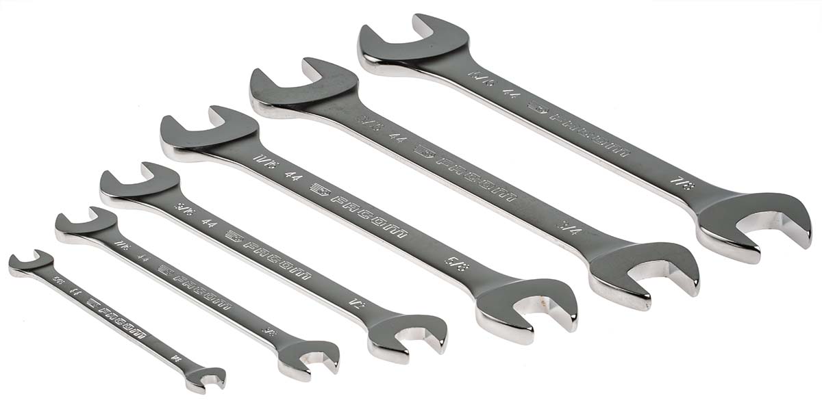 Facom 6-Piece Spanner Set, 1/4 x 5/16 to 7/8 x 15/16 in