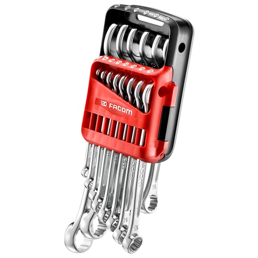 Facom 14-Piece Combination Spanner Set, 7 to 24 mm, Chrome Vanadium Steel