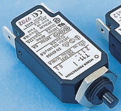 Schurter T11 T11 Thermal Circuit Breaker - 1-Pole, Panel, 1.5A Current Rating, 6.5 A, 240V ac, 48 V dc