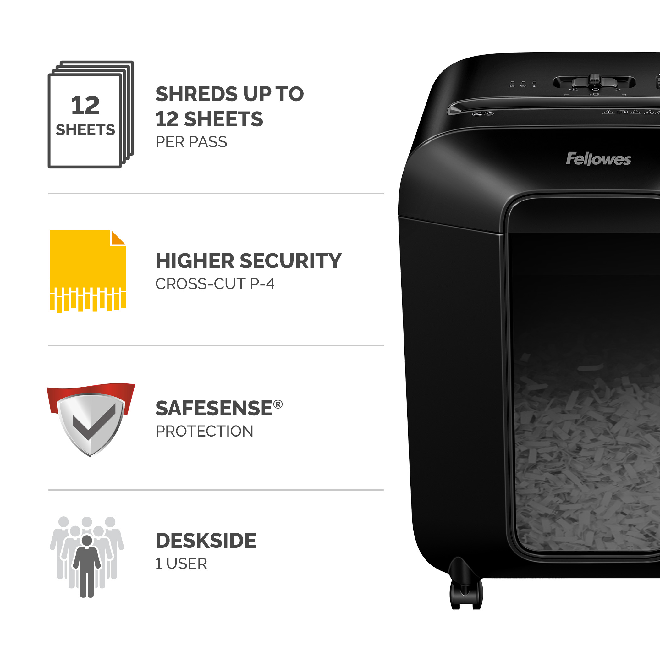 4400901 Fellowes Powershred, Powershred LX85 Powershred LX85 19 L Cross Shredder