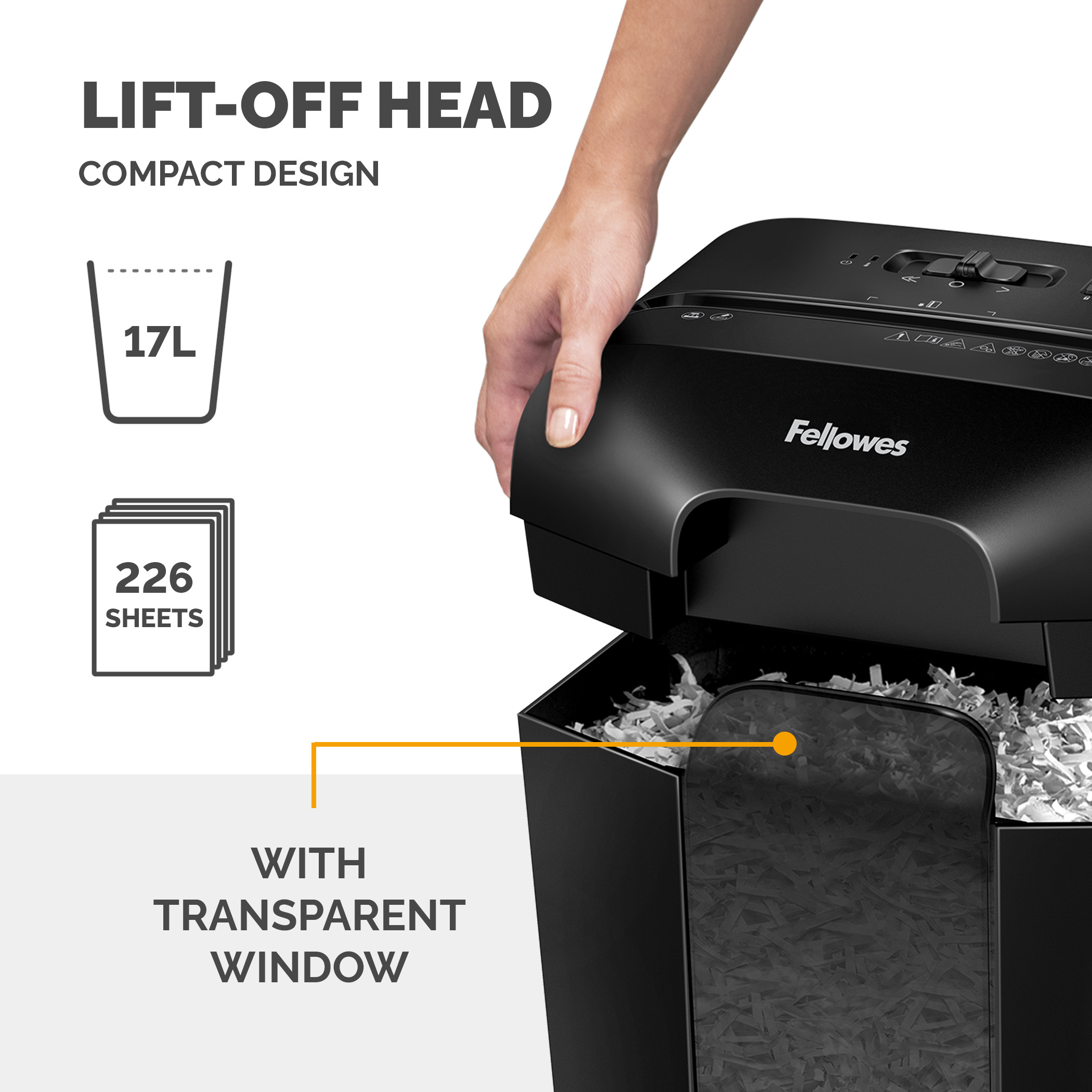 4401501 Fellowes Powershred, Powershred LX45 Powershred LX45 17 L Cross Shredder