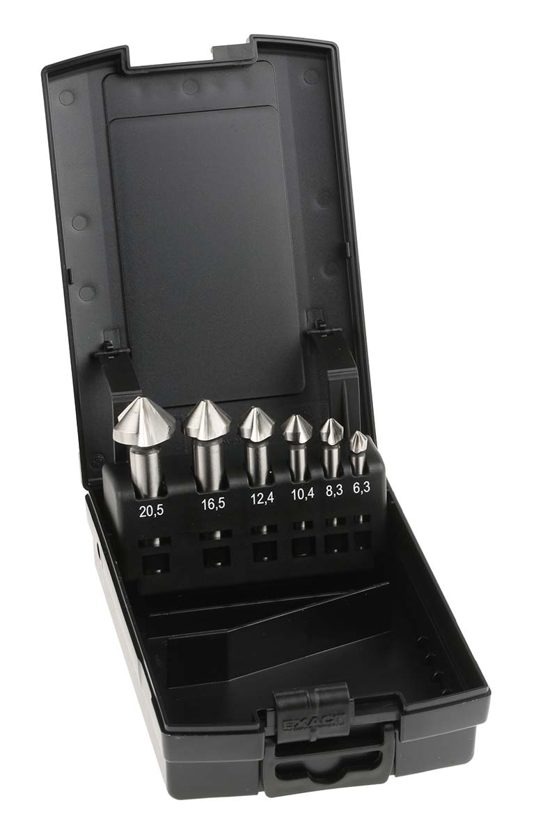 4405727 EXACT High Speed Steel-E Countersink Drill Bit Set, 3 Flute(s), 90 °, 6 Piece(s)