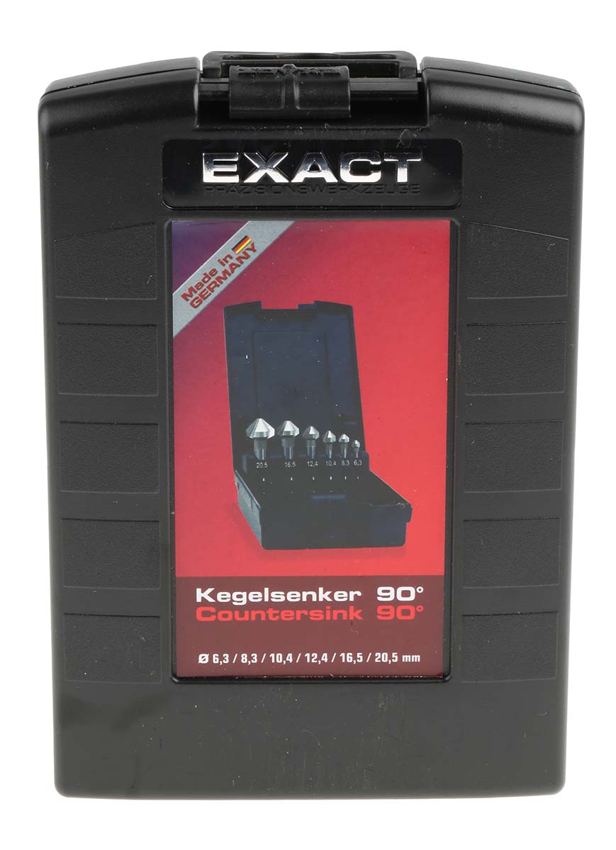 4405727 EXACT High Speed Steel-E Countersink Drill Bit Set, 3 Flute(s), 90 °, 6 Piece(s)