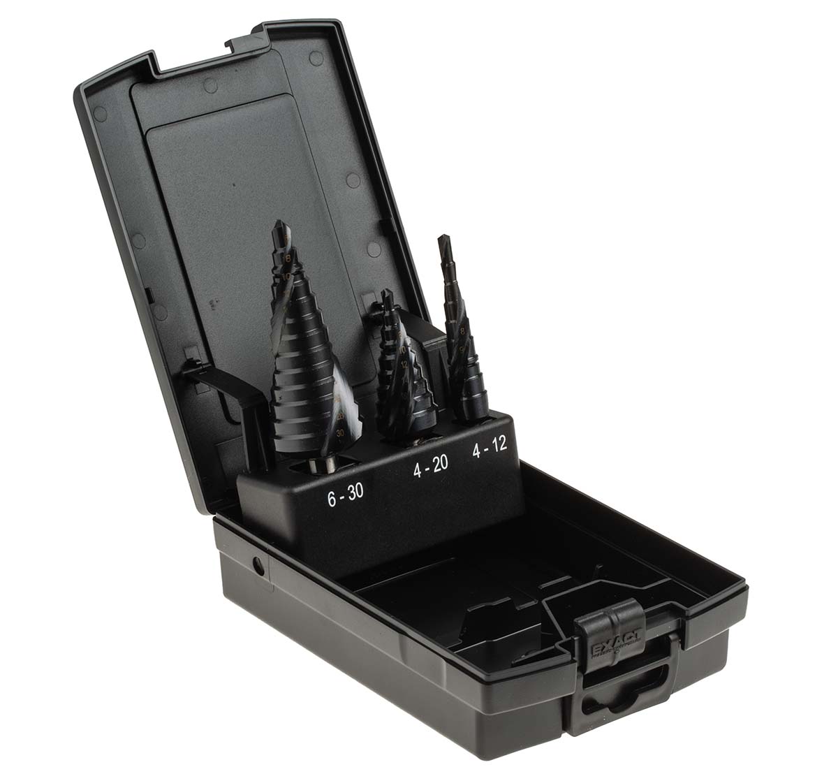 4407024 EXACT 3-Piece Step Set for Metal, 30 mm Max, 4 mm Min, High Speed Steel Bits