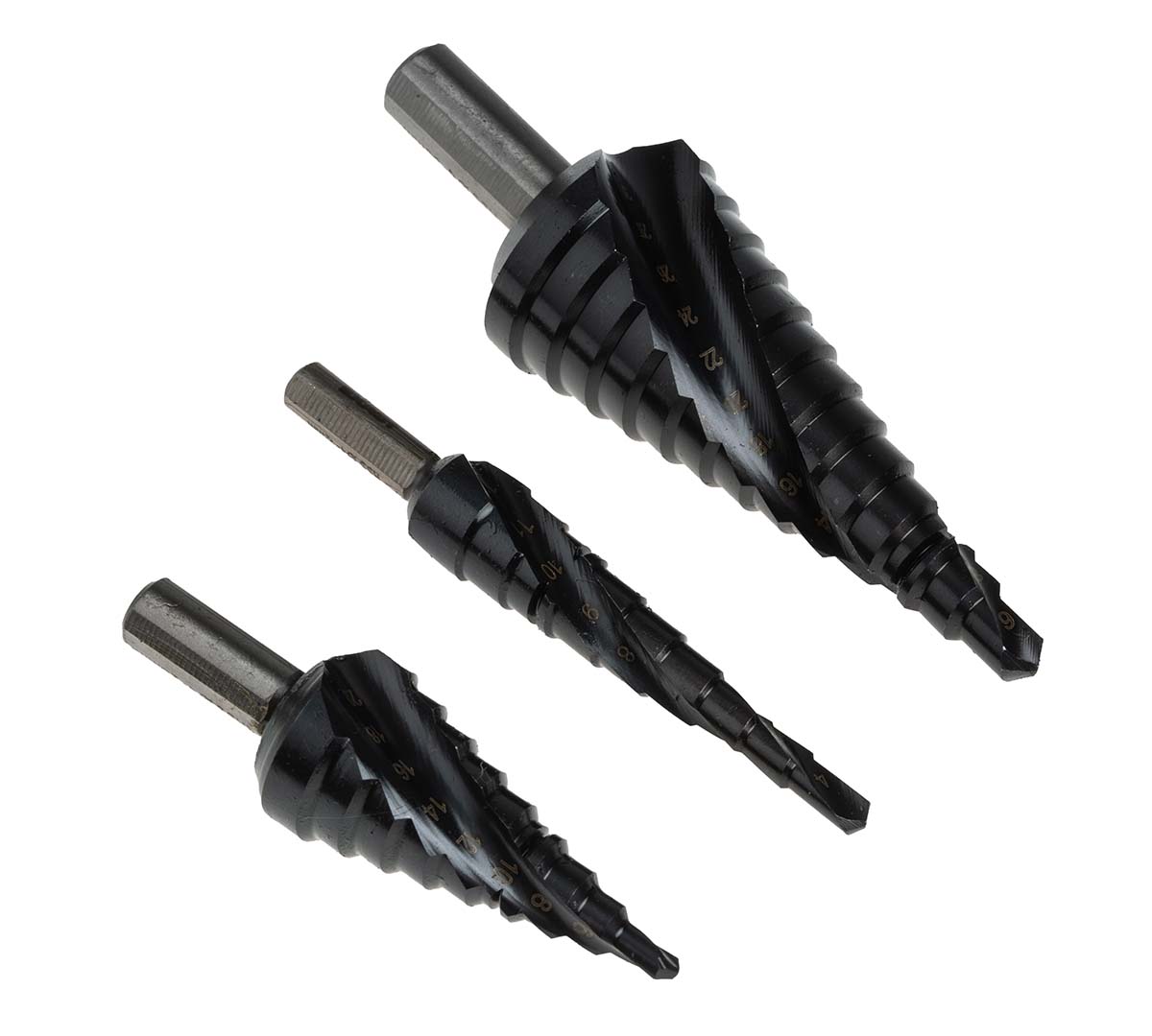 4407024 EXACT 3-Piece Step Set for Metal, 30 mm Max, 4 mm Min, High Speed Steel Bits