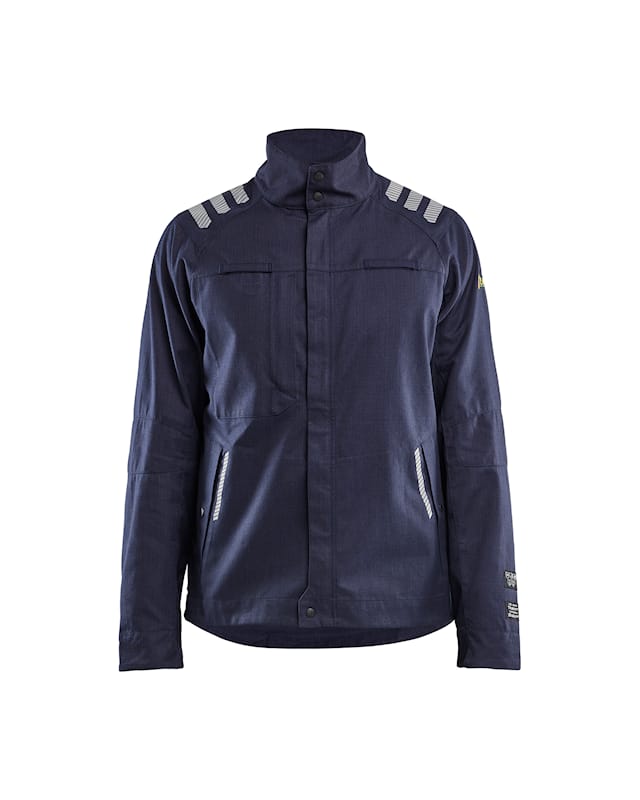 Blaklader 4407 1 Navy Blue, Dirt Repellent, Flame Resistant, Metal Free, Water Repellent Jacket Flap, Zipper, M 1 EA