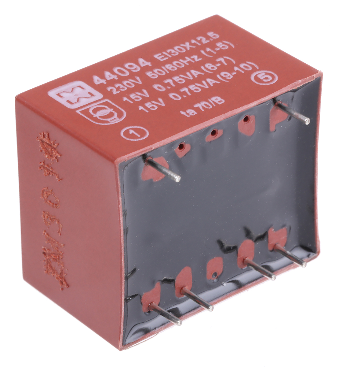 44094 Myrra 15 V ac 2 Output Through Hole PCB Transformer, EN 61558-2-6 1.5 VA