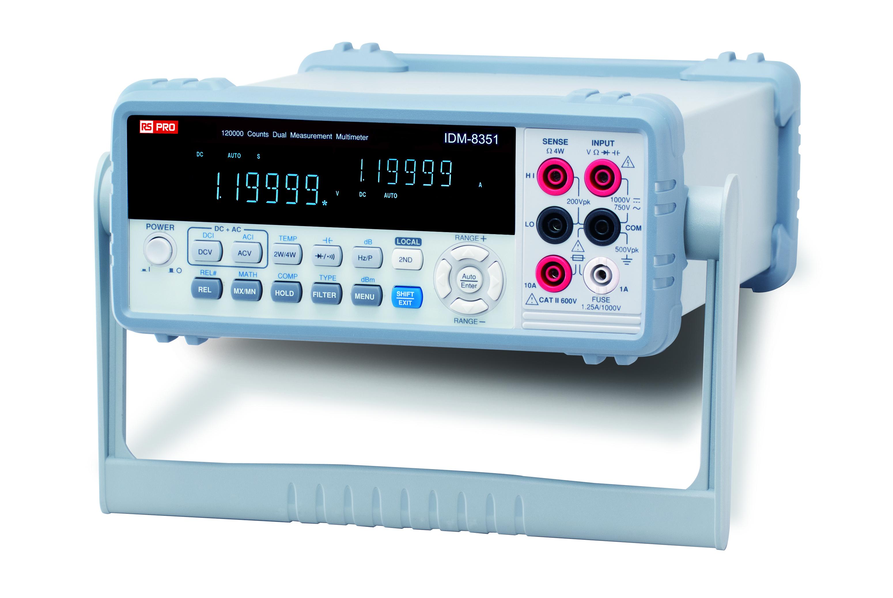 RS PRO IDM8351 Bench Digital Multimeter, True RMS, 10A ac Max, 10A dc Max, 750V ac Max
