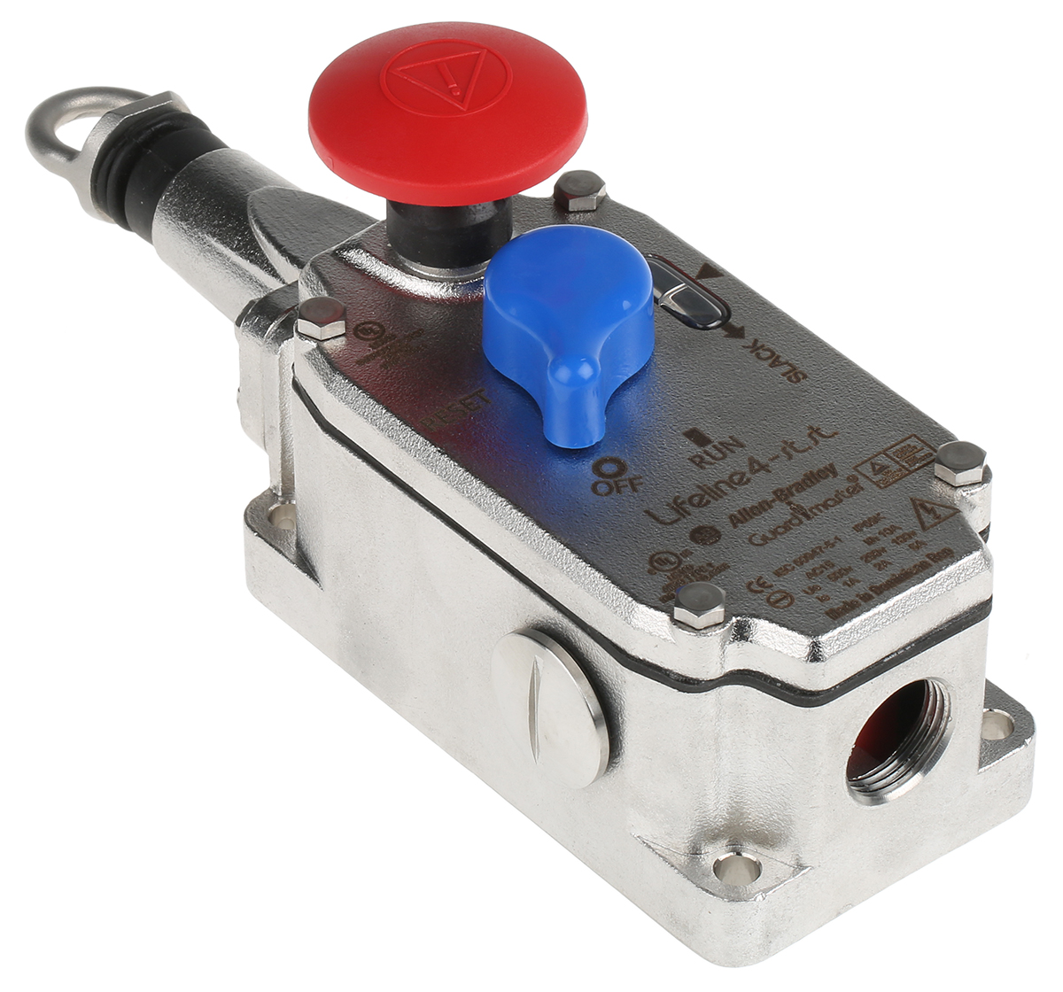 Allen Bradley Guardmaster 440E Rope Pull Switch 209.5 mm, Straight, 2 NO/2 NC