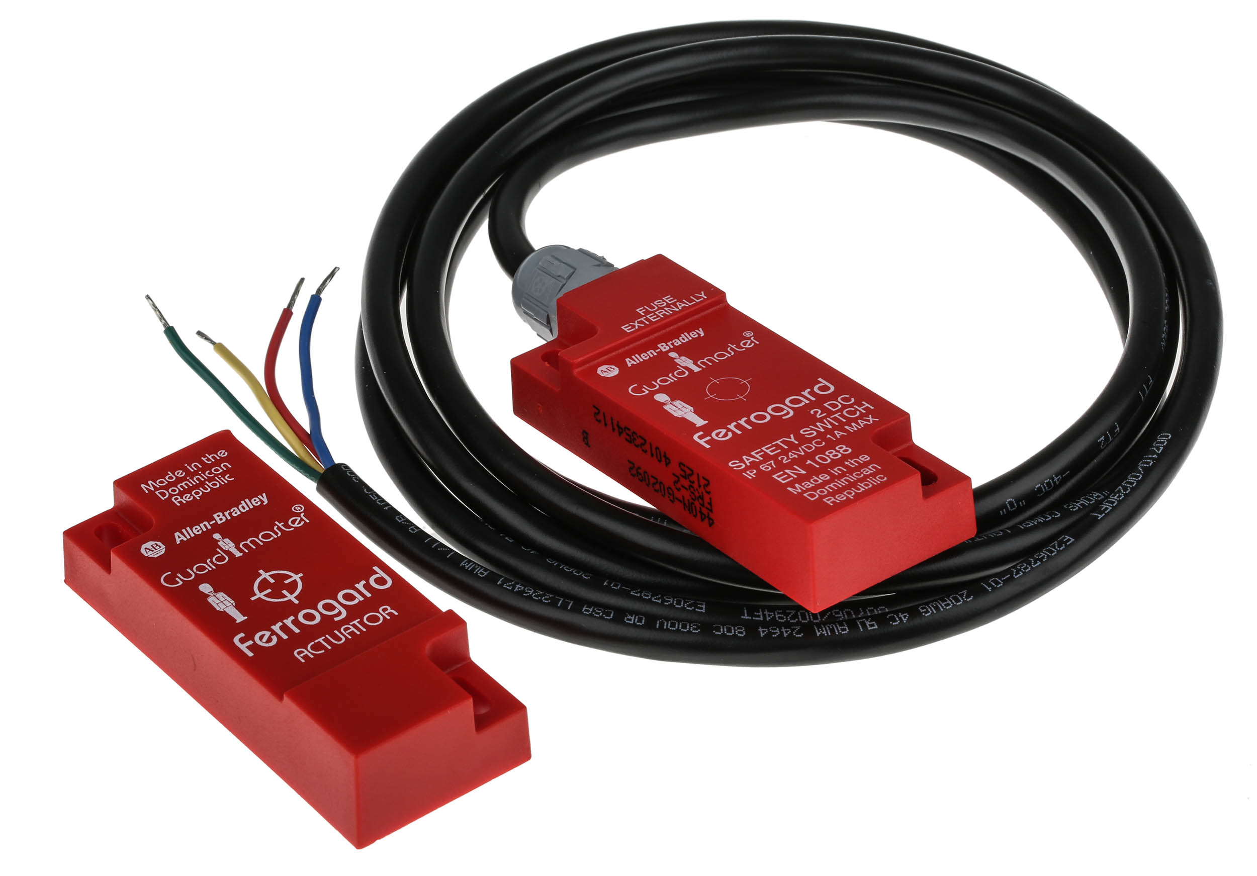 Allen Bradley Guardmaster 440N Series Magnetic Non-Contact Safety Switch, Plastic Housing, 24V dc, NC, 2 m Cable