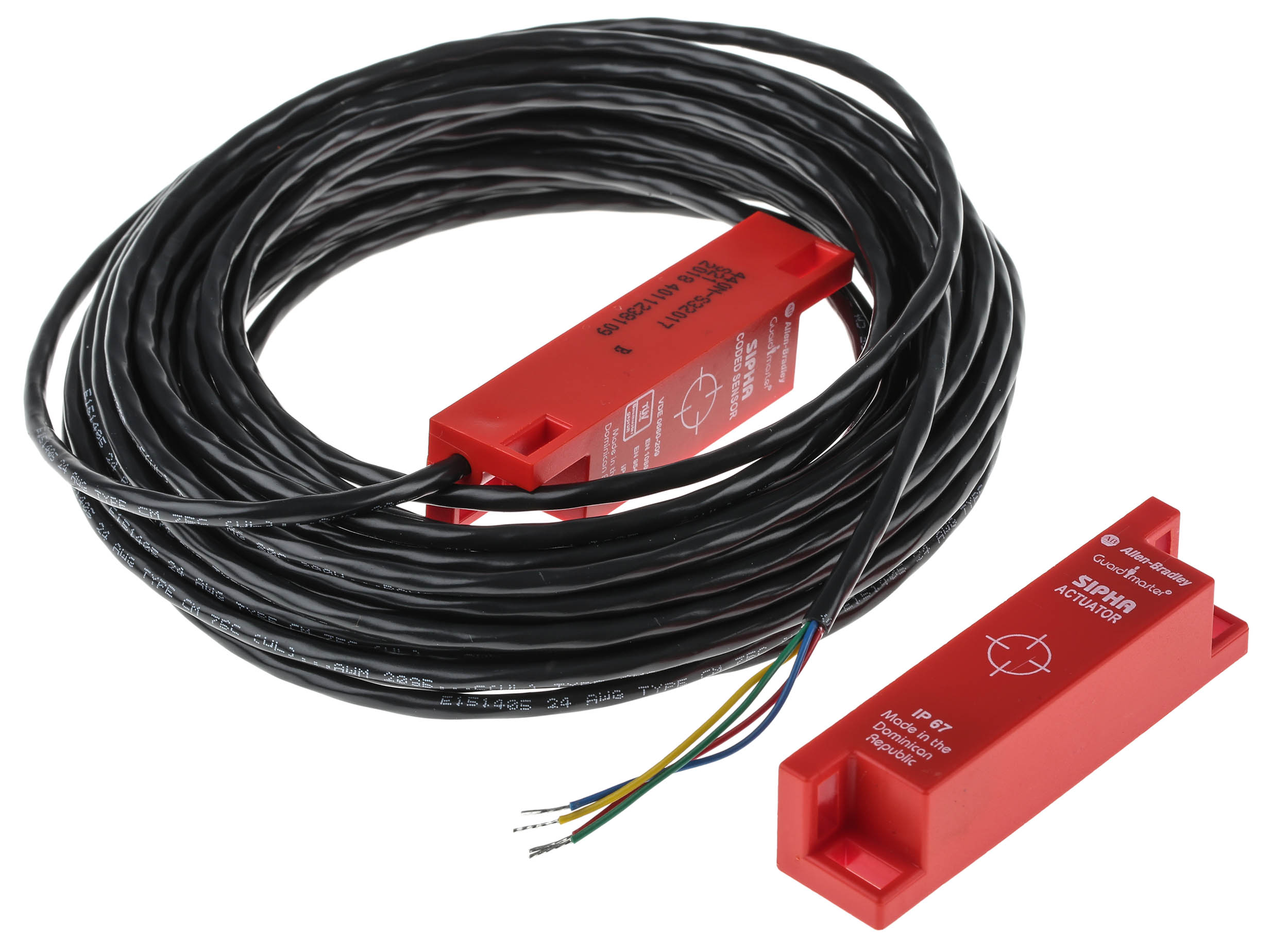 Allen Bradley Guardmaster 440N Series Magnetic Non-Contact Safety Switch, ABS Housing, 300V dc, NO, NC, 10 m Cable