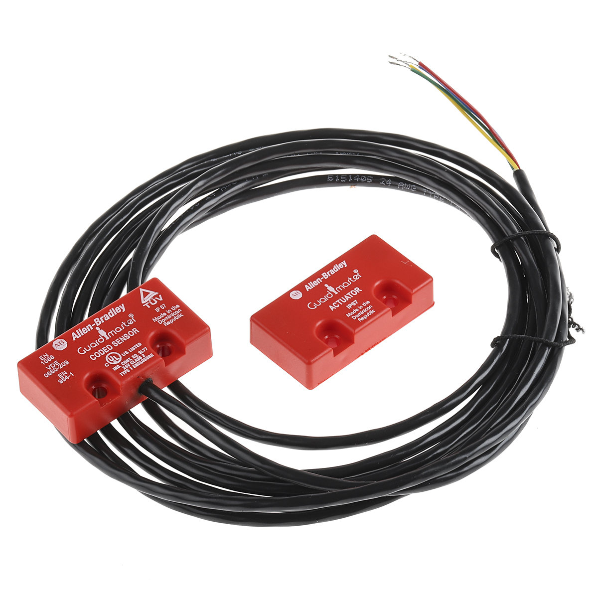 Allen Bradley Guardmaster 440N Series Magnetic Non-Contact Safety Switch, Plastic Housing, 24V dc, 2 NC, 3 m Cable