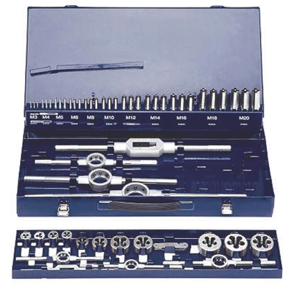 EVENTUS 52-Piece High Speed Steel Thread Tap & Die Set, M3 - M20 Taps, M3 - M20 Dies