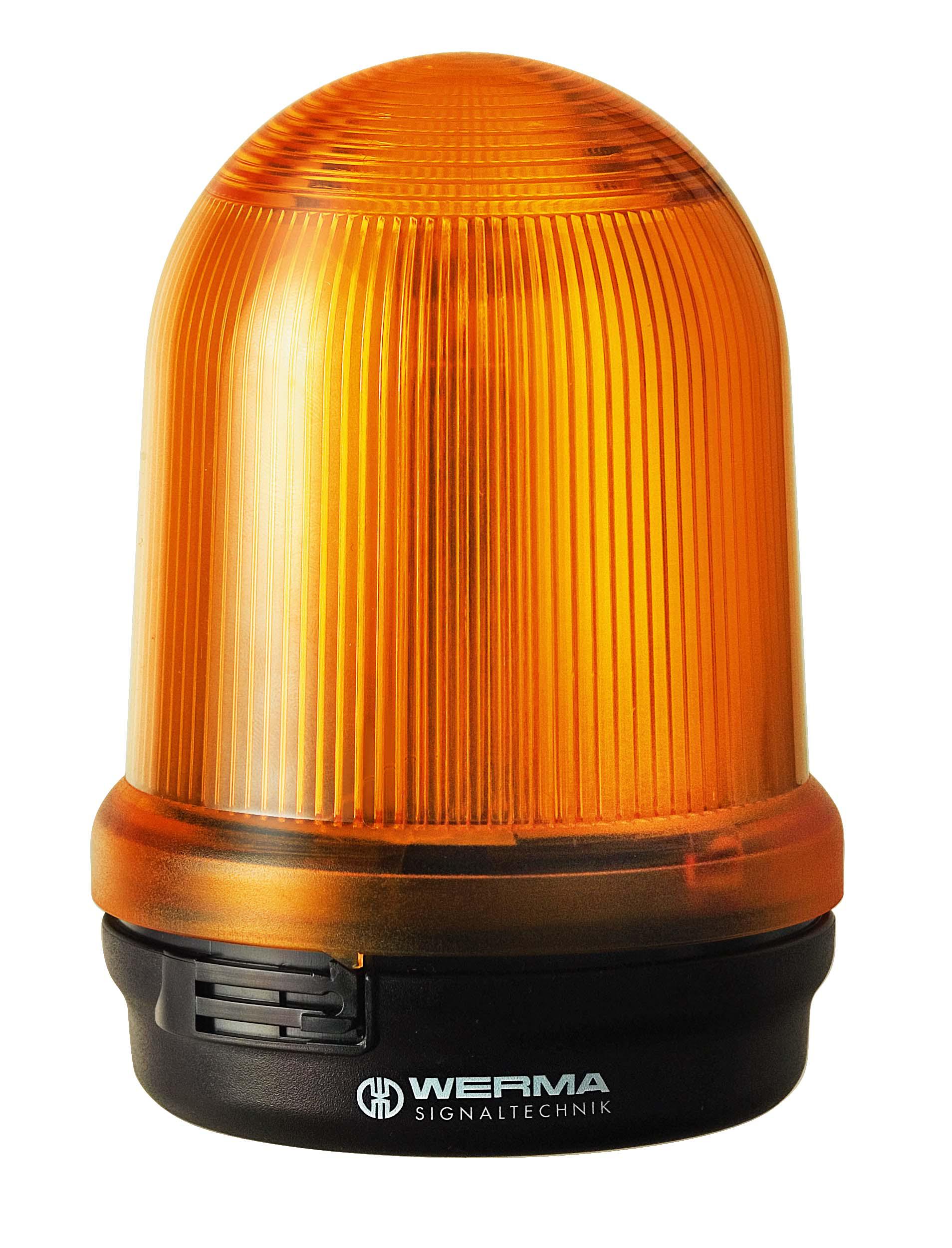 Werma 829 Series Yellow EVS Beacon, 24 V, Base Mount, LED Bulb