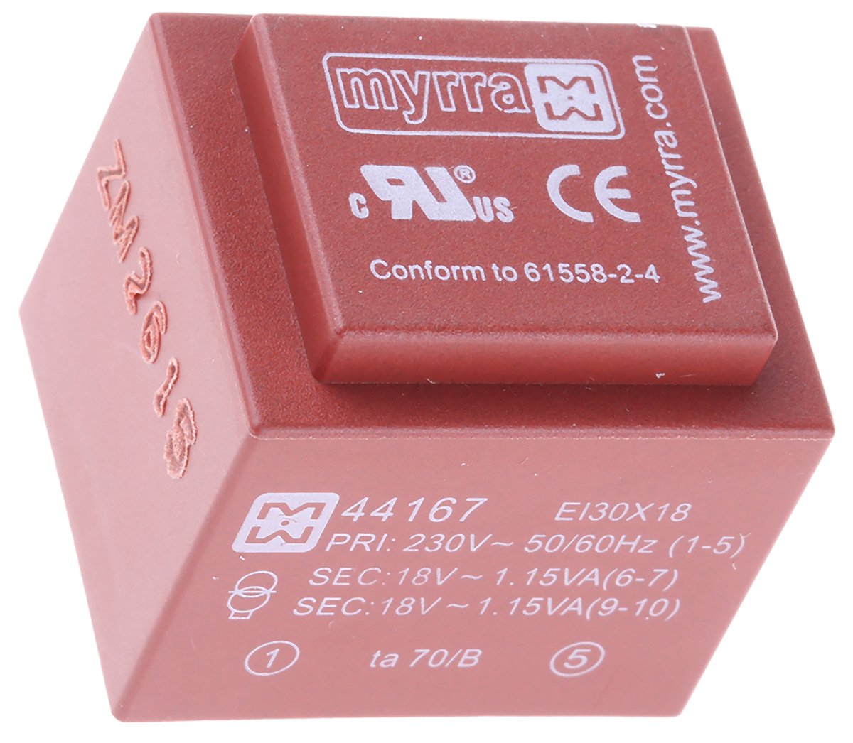 Myrra 18 V ac 2 Output PCB PCB Transformer, EN 61558-2-6 2.3 VA