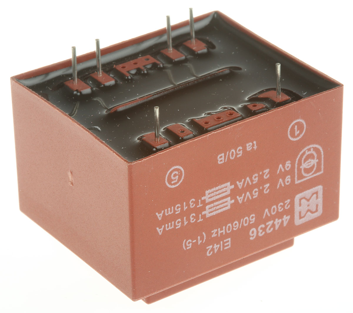 44236 Myrra 6 V ac 2 Output PCB PCB Transformer, EN 60950, UL 1585, EN 61558-2-6 0.6 VA