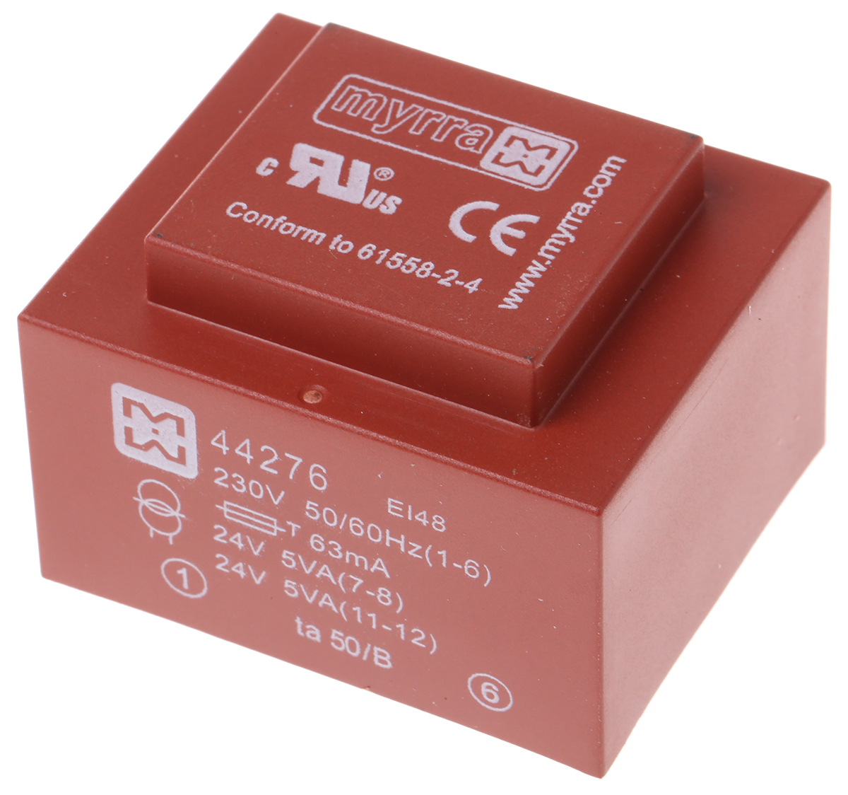 Myrra 24 V ac 2 Output PCB PCB Transformer, EN 60950, UL 94 VO, UL 1585, EN 61558-2-6, CEI 126, CEI 85 30 VA