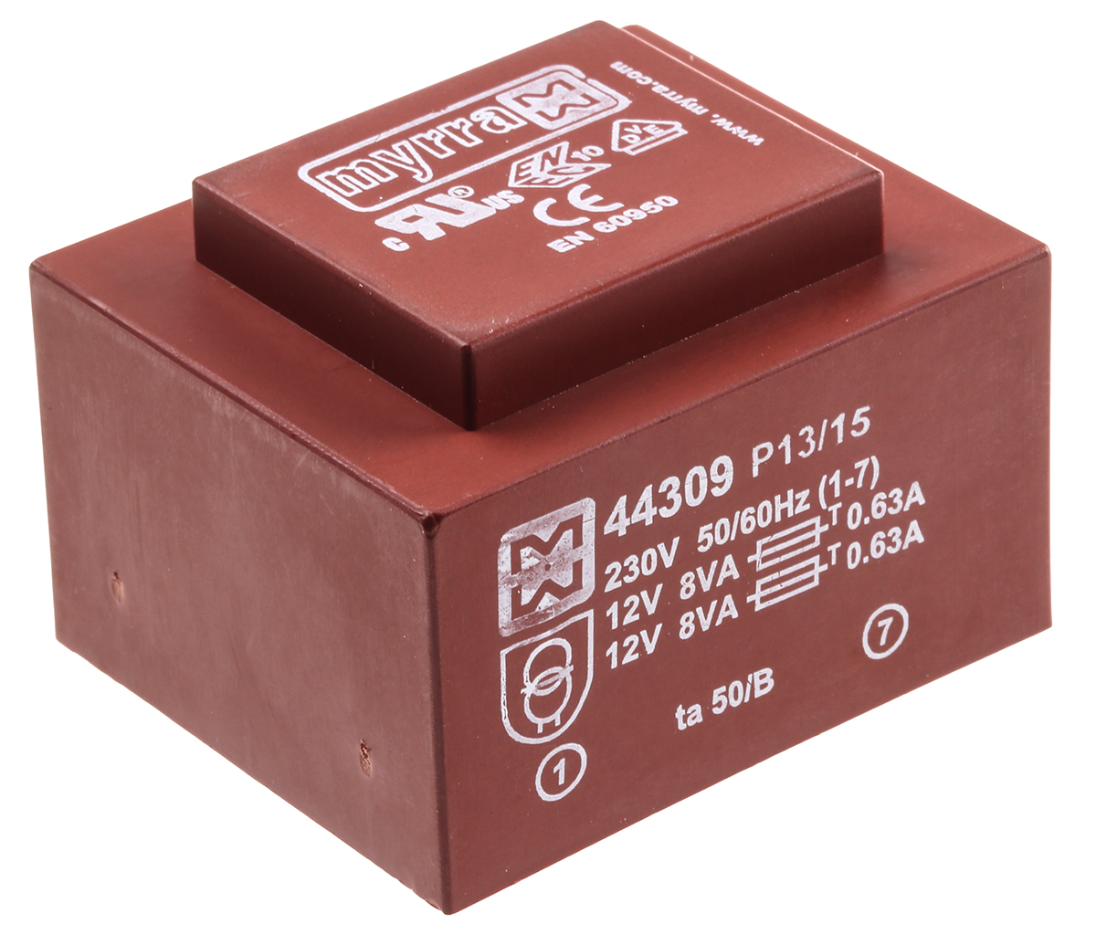 Myrra 2x12 V ac 2 Output PCB PCB Transformer, UL 1585, EN 60950, EN 61558-2-6 16 VA