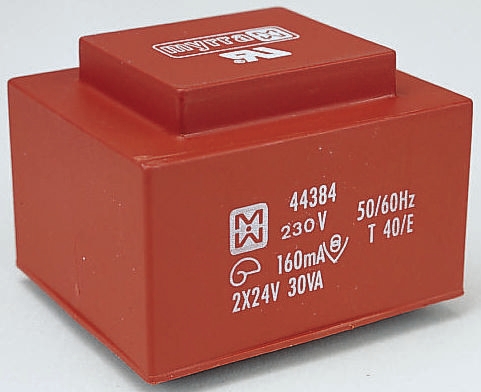 Myrra 9 V ac 2 Output Through Hole PCB Transformer, UL 1585, EN 60950, CEI 85, EN 61558-2-6 30 VA
