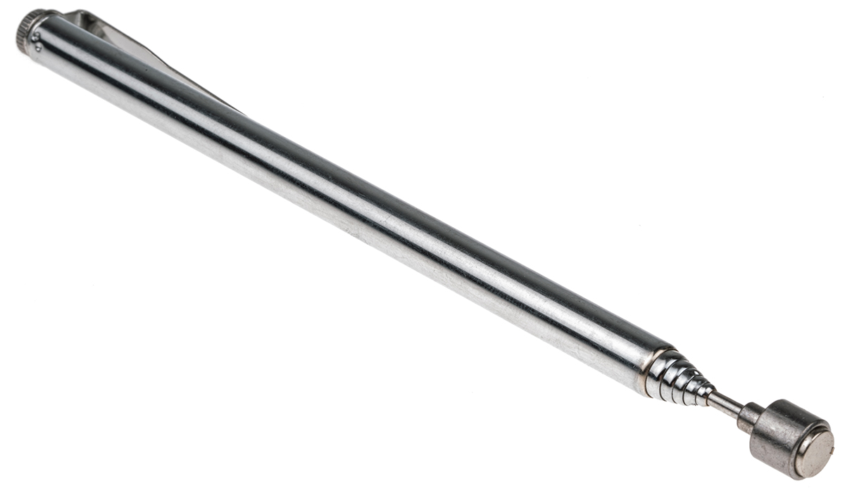 RS PRO 1.1 lb Extendable Pick Up Tool, 640 mm Chrome Plated Steel